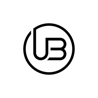 Baş Çember UB harfi Logo Tasarım Şablonu. Soyut Harf UB logo Tasarımı