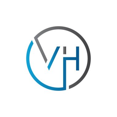 Başlangıç Çemberi VH Harf Logosu Yaratıcı Tipografi Vektör Şablonu. Yaratıcı Harf VH Logo Vektörü.