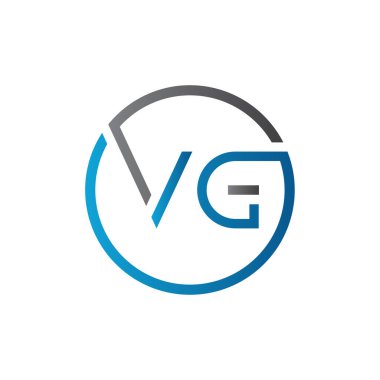İlk Çember VG Harf Logosu Yaratıcı Tipografi Vektör Şablonu. Yaratıcı Harf VG Logo Vektörü.