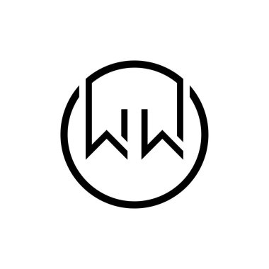 İlk Çember Harf WW Logo Tasarım Vektör Şablonu. İlk Bağlı Harf WW Logo Tasarımı
