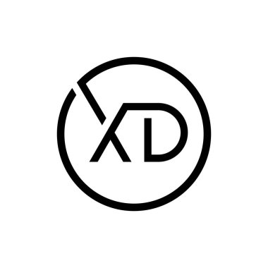 Yaratıcı Çember Harf XD Logo Tasarım Vektör Şablonu. İlk Bağlı Harf XD Logo Tasarımı