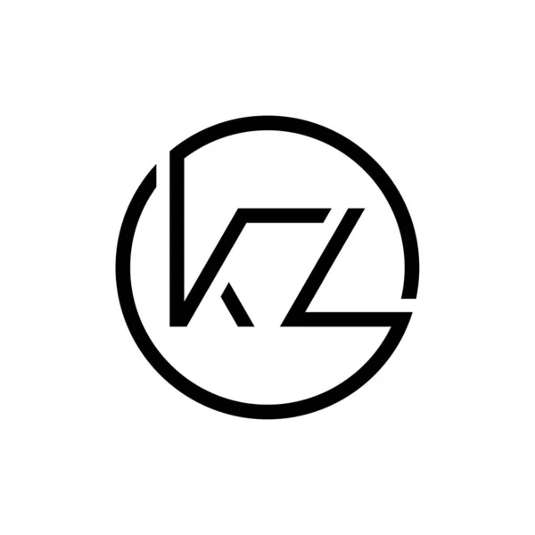 链接字母Kz标志设计矢量模板 创意圈Kz极小 平面标志设计矢量说明 — 图库矢量图片
