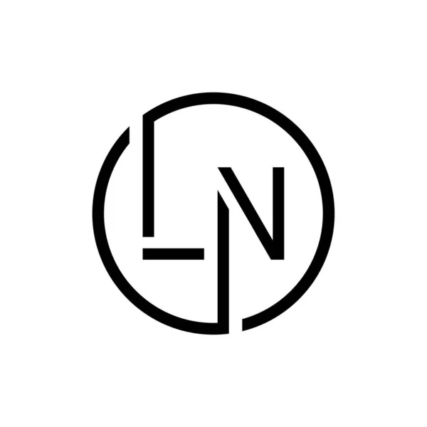 初期円Ln文字ロゴデザインベクトルテンプレート 概要文字Lnロゴデザイン — ストックベクタ