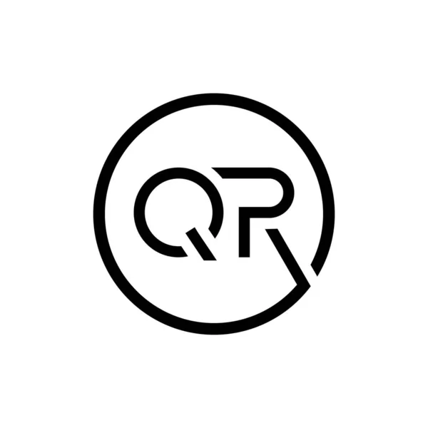 初始圆形字母Qr标志设计矢量模板 Qr字母标志设计 — 图库矢量图片