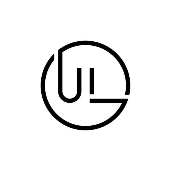 初期サークルUl文字ロゴデザインベクトルテンプレート アブストラクトレター Ulロゴデザイン — ストックベクタ