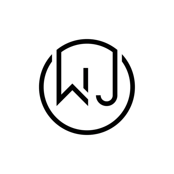 初始圆字母Wj标志设计矢量模板 Wj标志的初步设计 — 图库矢量图片