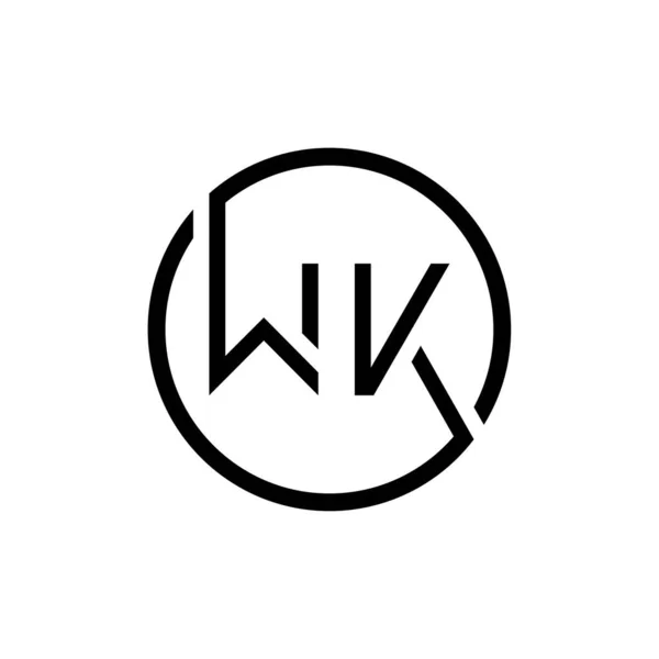初始圆字母Wk标志设计矢量模板 Wk标志的初步设计 — 图库矢量图片