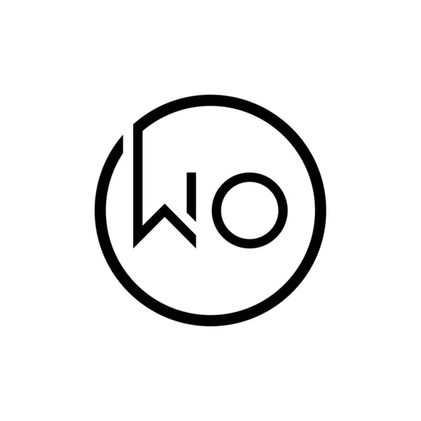 初始圆形字母Wo标志设计矢量模板 Wo标志的初步设计 — 图库矢量图片