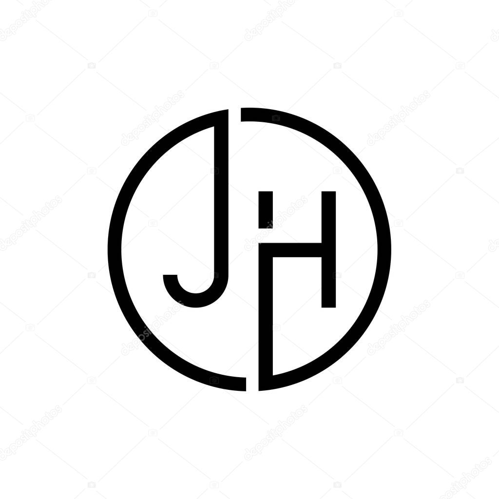 Creative letter JH Logo Design Vector Template. Initial Circle Letter JH Logo Design