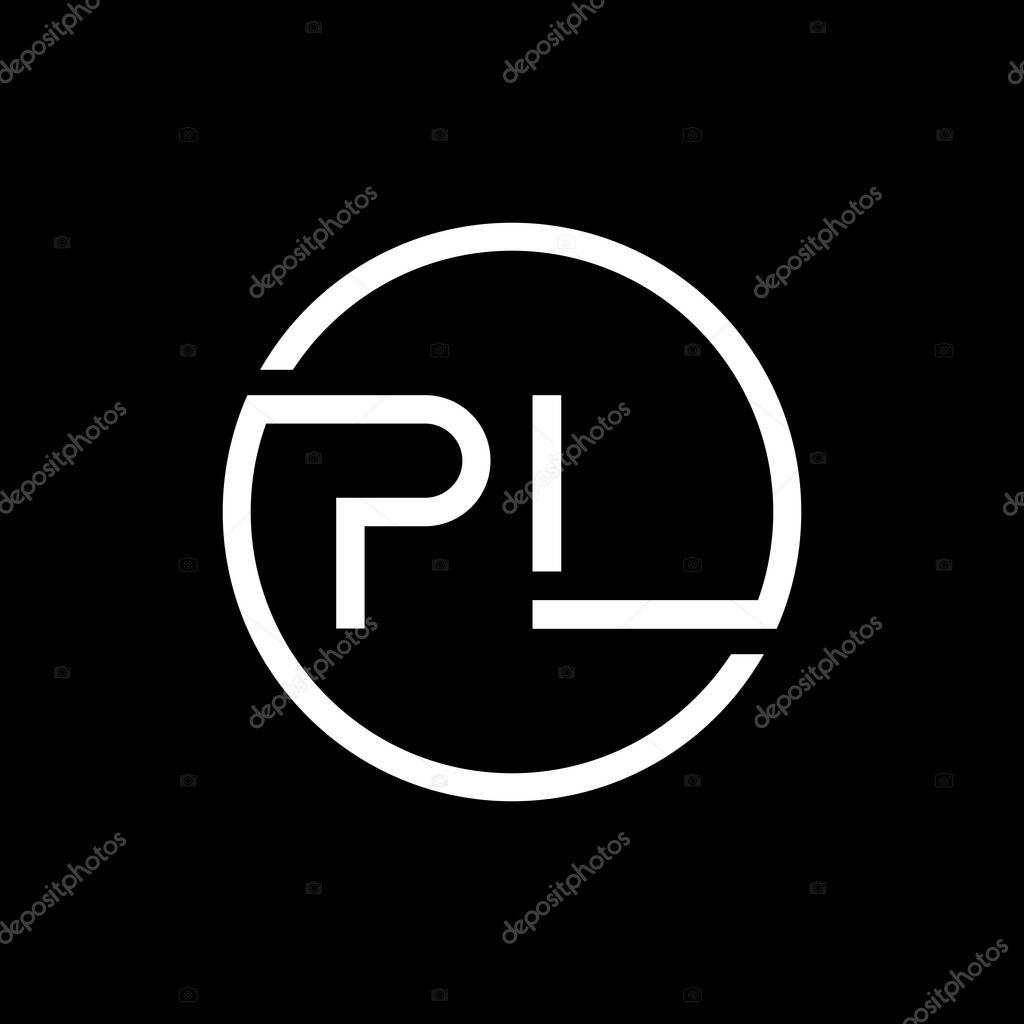 Initial PL Letter Logo Creative Typography Vector Template. Creative Circle Letter PL Logo Vector.