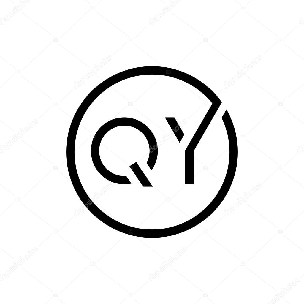 Initial Circle Letter QY Logo Design Vector Template. QY Letter Logo Design