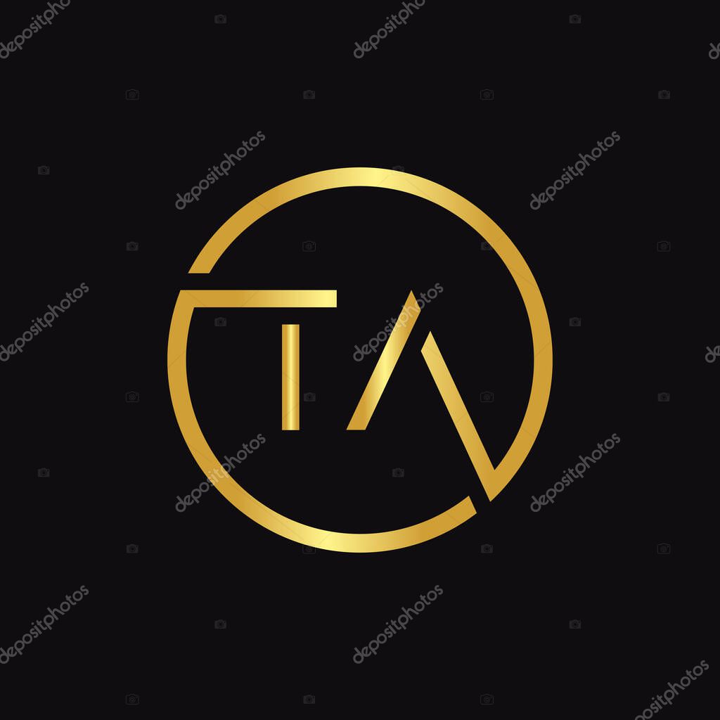 Initial Circle TA letter Logo Design vector Template. Abstract Letter TA logo Design