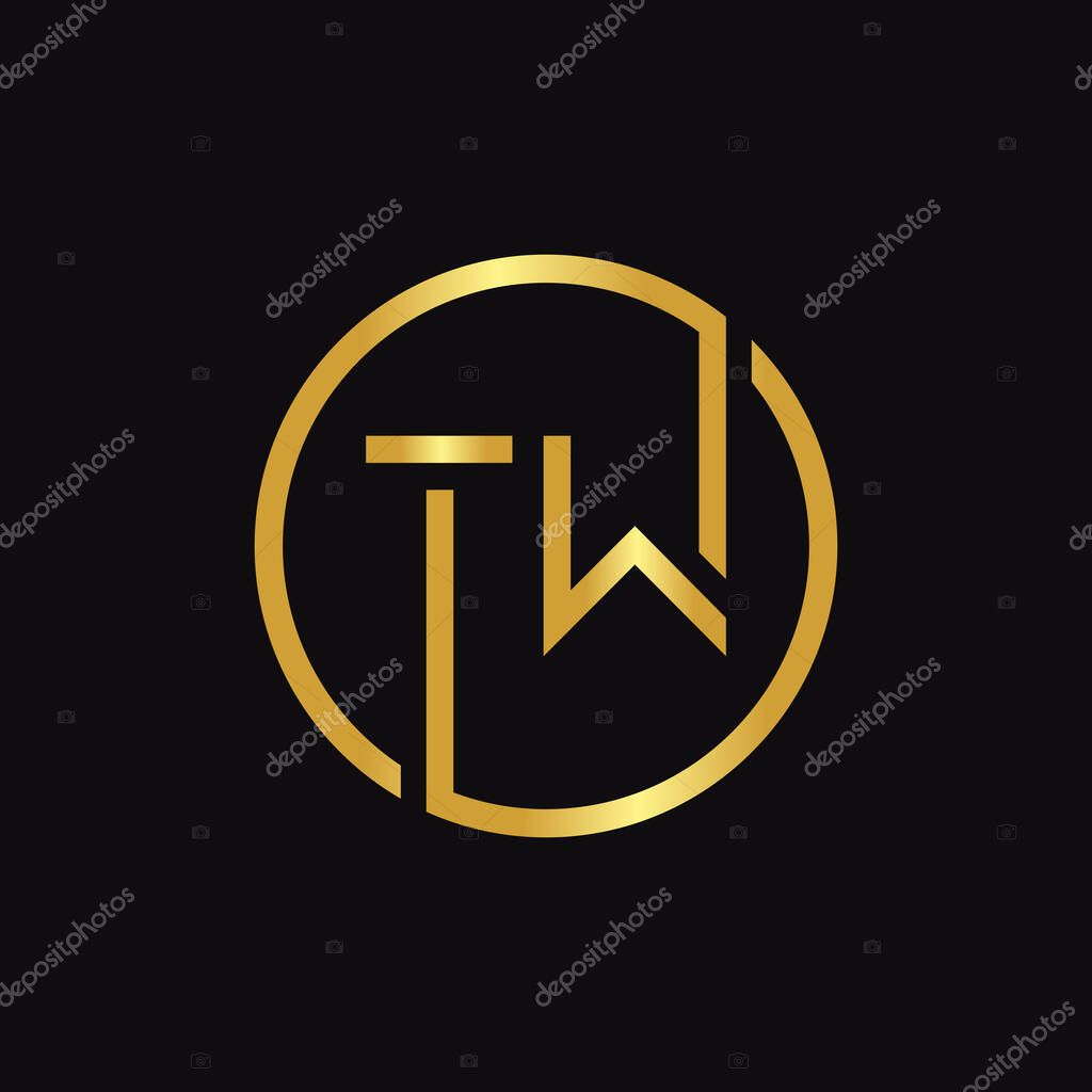 Initial Circle TW letter Logo Design vector Template. Abstract Letter TW logo Design