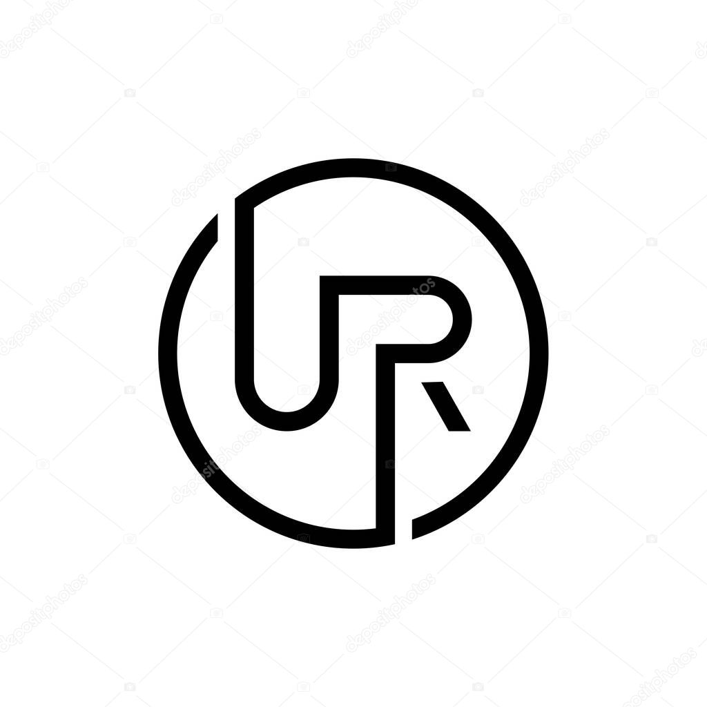 Initial Circle UR letter Logo Design vector Template. Abstract Letter UR logo Design