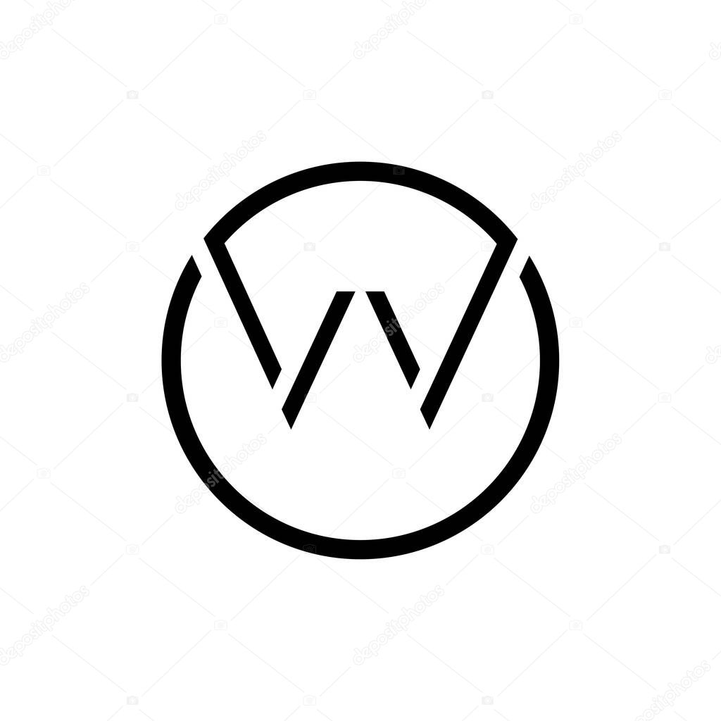 Initial Circle VV Letter Logo Creative Typography Vector Template. Creative Letter VV Logo Vector.