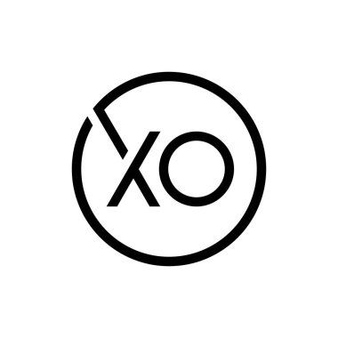 Yaratıcı Çember Harf XO Logo Tasarım Vektör Şablonu. İlk Bağlı Harf XO Logo Tasarımı