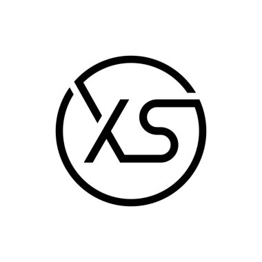 Yaratıcı Çember Harf XS Logo Tasarım Vektör Şablonu. İlk Bağlı Harf XS Logo Tasarımı