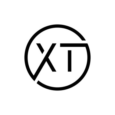Yaratıcı Daire Harfi XT Logo Tasarım Vektör Şablonu. İlk Bağlı Harf XT Logo Tasarımı