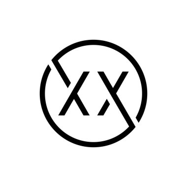 Yaratıcı Çember Harf XX Logo Tasarım Vektör Şablonu. İlk Bağlı Harf XX Logo Tasarımı