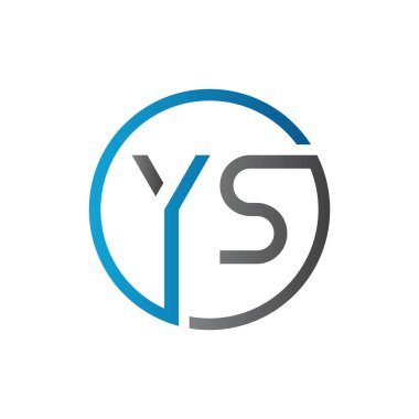 YS Logo Tasarım Vektörü Şablonu. Başlangıç Çemberi Harfi YS Vektör İllüstrasyonu