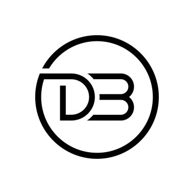 İlk DB Harf Logosu Yaratıcı Tipografi Vektör Şablonu. Yaratıcı Çember Harf Logosu Tasarımı