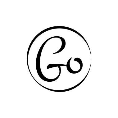 GO Betik Mektup Logosu Yaratıcı Tipografi Vektör Şablonu. Yaratıcı Betik Go logo tasarımı