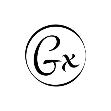 İlk GX Betik Harf Logosu Yaratıcı Tipografi Vektör Şablonu. Yaratıcı Betik Harf GX logo Tasarımı