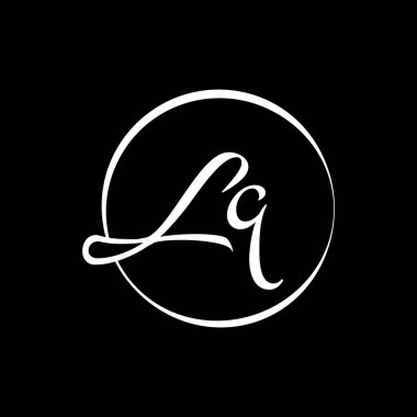 İlk LQ harfi Logo Tasarım Şablonu. Soyut Betik Harf LQ logo Tasarımı