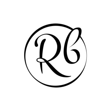 İlk rb harfi Logo Tasarım Şablonu. Soyut Betik Harf Logosu Tasarımı.