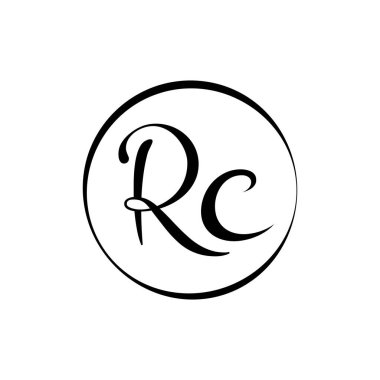 İlk rc harfi Logo Tasarım Şablonu. Soyut Betik Harf rc logo tasarımı.