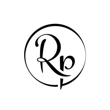 İlk rp harfi Logo Tasarım Şablonu. Soyut Betik Harf logosu tasarımı.