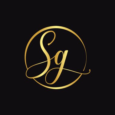 İlk SG harfi Logo Tasarım Şablonu. Soyut Betik Harf Harfi Logosu Tasarımı
