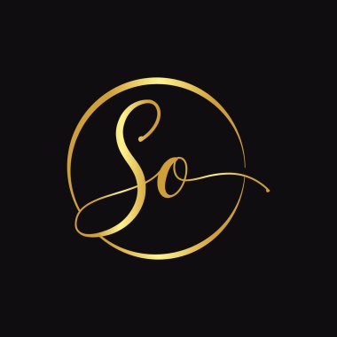 SO harfinin baş harfi Logo Tasarım Şablonu. Soyut Betik Harf So logo Tasarımı