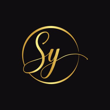 İlk SY harfi Logo Tasarım Şablonu. Soyut Betik Harf SY logo Tasarımı