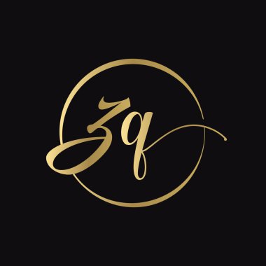ZQ harfi Logo Tasarım Vektör Şablonu. Soyut Betik Harfi ZQ Vektör İllüstrasyonu