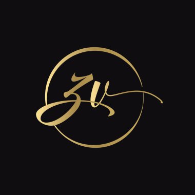 ZV harfi Logo Tasarım Vektör Şablonu. Soyut Betik Harfi ZV Vektör İllüstrasyonu
