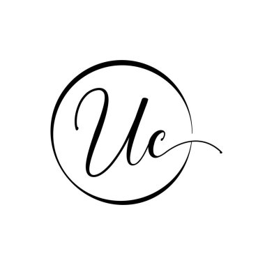 İlk UC harfi Logo Tasarım Şablonu. Soyut Betik Harf UC logo Tasarımı
