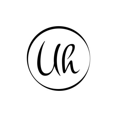 İlk UH harfi logo tasarım vektör şablonu. Soyut Betik Harf uhu Tasarımı