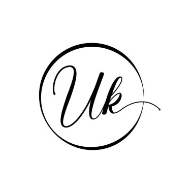 İlk Birleşik Krallık harfi Logo Tasarım Şablonu. Soyut Betik Harf Birleşik Krallık logo tasarımı