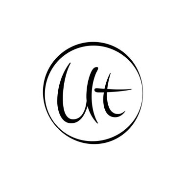 İlk UT harfi Logo Tasarım Şablonu. Soyut Betik Harf UT logo Tasarımı