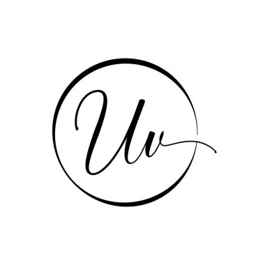 İlk UV harfi Logo Tasarım Şablonu. Soyut Betik Harf UV logo Tasarımı