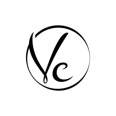 İlk VC harfi Logo Tasarım Şablonu. Soyut Betik Harfi VC Logo Vektörü.