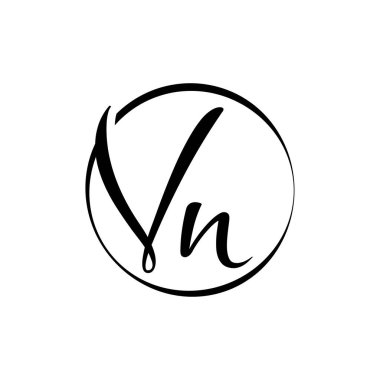 İlk VN harfi Logo Tasarım Şablonu. Soyut Betik Harfi VN Logo Vektörü.