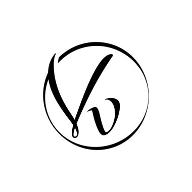 İlk VV harfi Logo Tasarım Şablonu. Soyut Betik Harf VV Logo Vektörü.