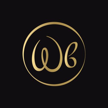 Yaratıcı WB harfi Logo Tasarım Şablonu. Soyut Betik Harf WB Logo Tasarımı