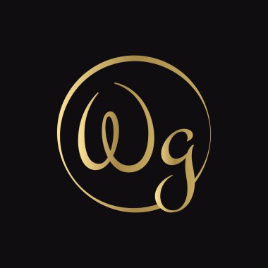 Yaratıcı WG harfi Logo Tasarım Şablonu. Soyut Betik Harf WG Logo Tasarımı