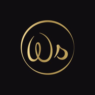 Yaratıcı WS harfi Logo Tasarım Şablonu. Soyut Betik Harf WS Logo Tasarımı