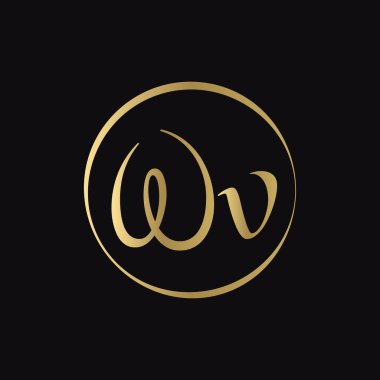 Yaratıcı WV harfi Logo Tasarım Şablonu. Soyut Betik Harf WV Logo Tasarımı