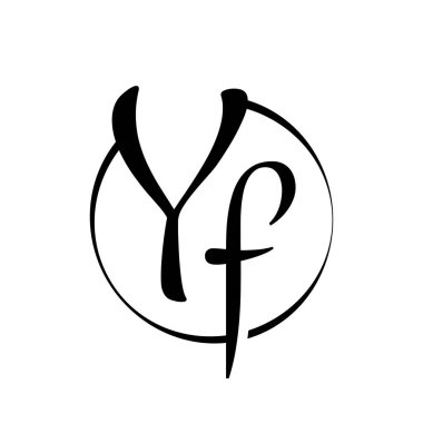 YF harfi Logo Tasarım Vektör Şablonu. Soyut Betik Harfi YF Vektör İllüstrasyonu