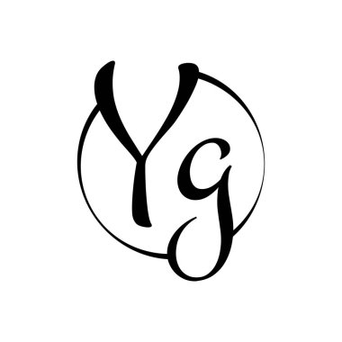 YG harfi Logo Tasarım Vektör Şablonu. Soyut Betik Harfi YG Vektör İllüstrasyonu